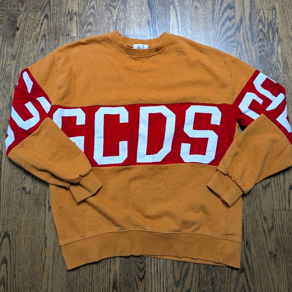 GCDS Mustard Yellow and Red GCDS logo sweatshirt Made by D-Land Korean fashion